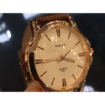 Yazole 332 Gold case Top Brand Luxury Fashion Quartz Watch  Business Men Wrist Watch Men Watches Hodinky watches